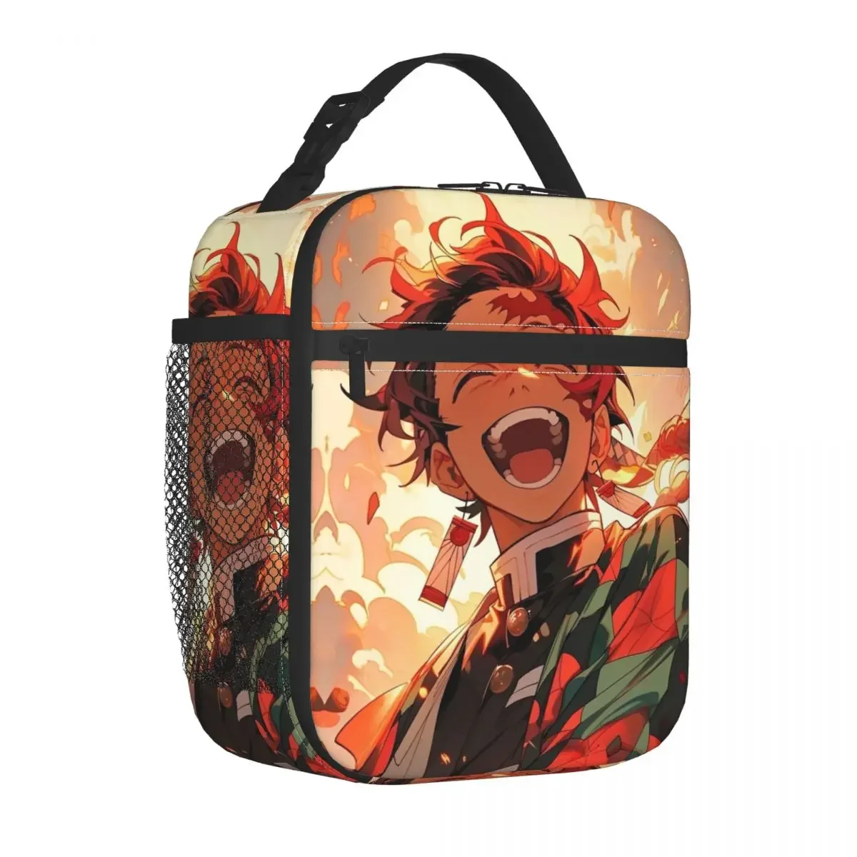 Demon Slayer Tanjiro Kamado Smiling Insulated Lunch Bag Thermal Bag Meal Container High Capacity Tote Lunch Box  School Outdoor