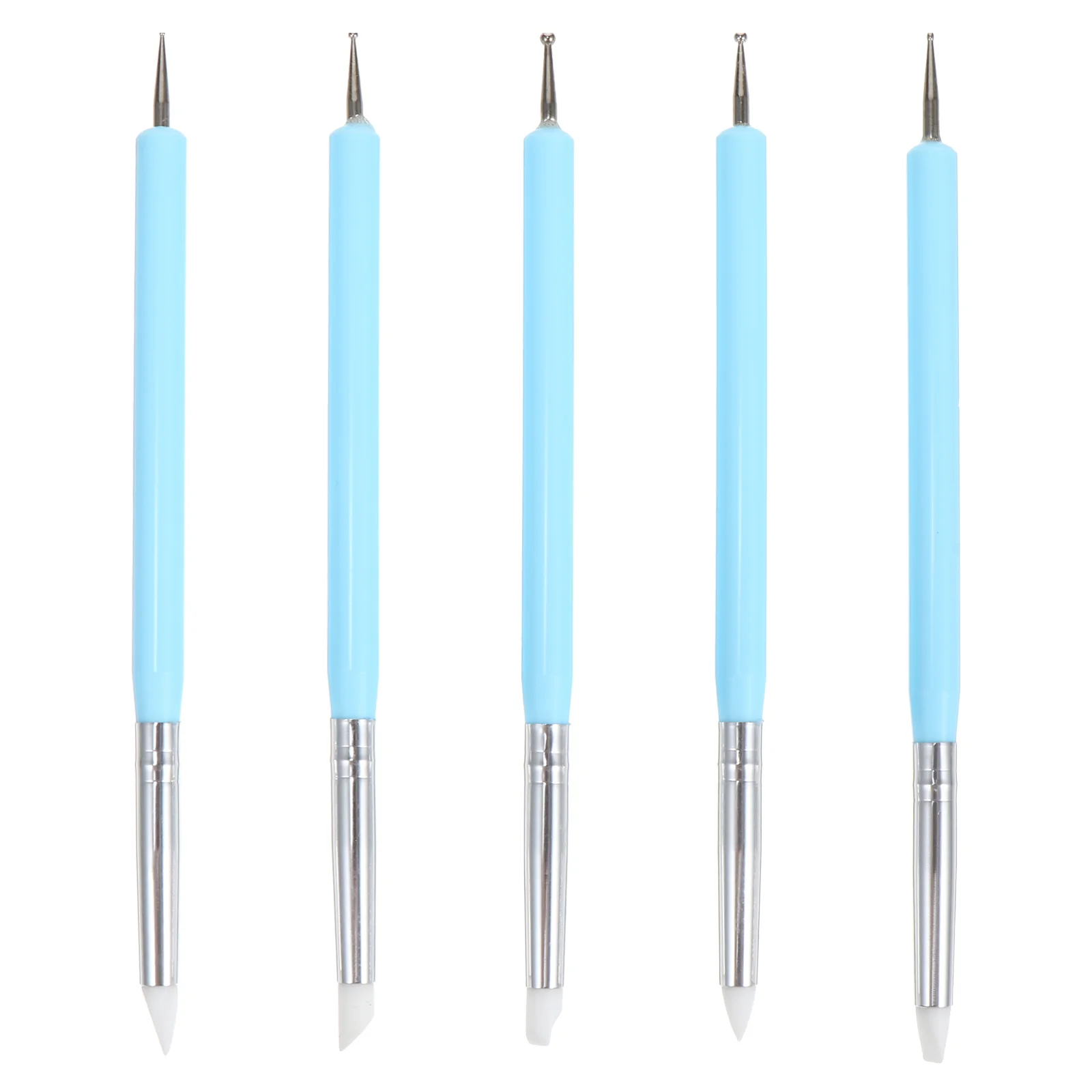 

5 Pcs Nail Detail Dottin Stylus Silicone Needle Pen UV Manicure Brush Building Gel