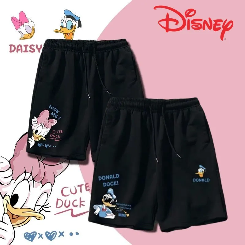 

Disney Donald Duck Daisy Cute Creative Cartoon Pattern Beach Pants for Men and Women Couples Loose Comfortable Breathable Shorts