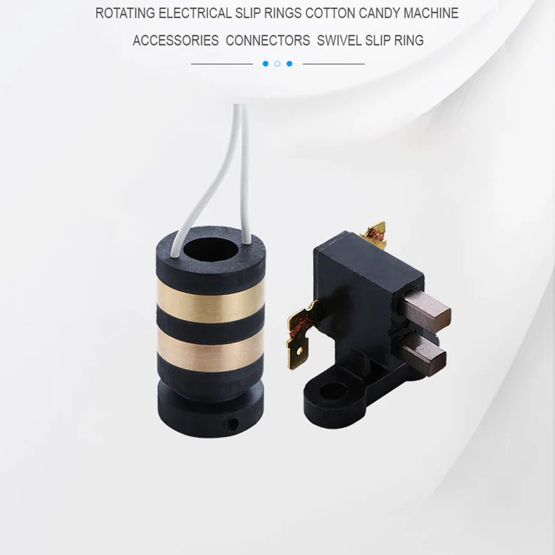 Cotton Candy Machine Connector Brush Parts Slip Ring Rotary Collectors Sets 14x28x48 2ways Conductive Rings