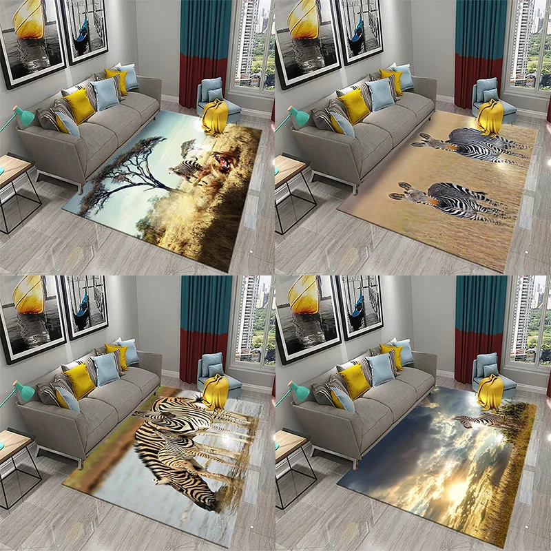 

3D черно-белый ковер с зеброй, мягкий для гостиной, спальни, ванной комнаты, нескользящий, домашний декор для кухни