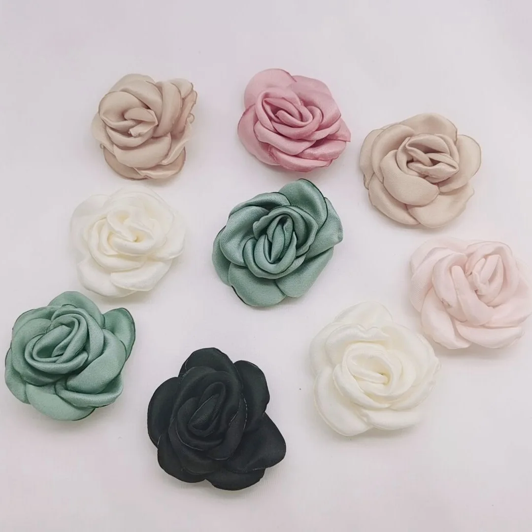 10PCS Fabric yarn flowers corsage accessories shoes flowers three-dimensional complementary clothing small flowers DIY handmade