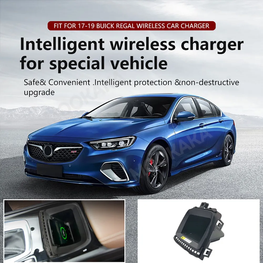 For Buick Regal 2017-2019 Quick QI Car Wireless Charger Fast Charging Intelligent Infrared Mobile Phone Dashboard