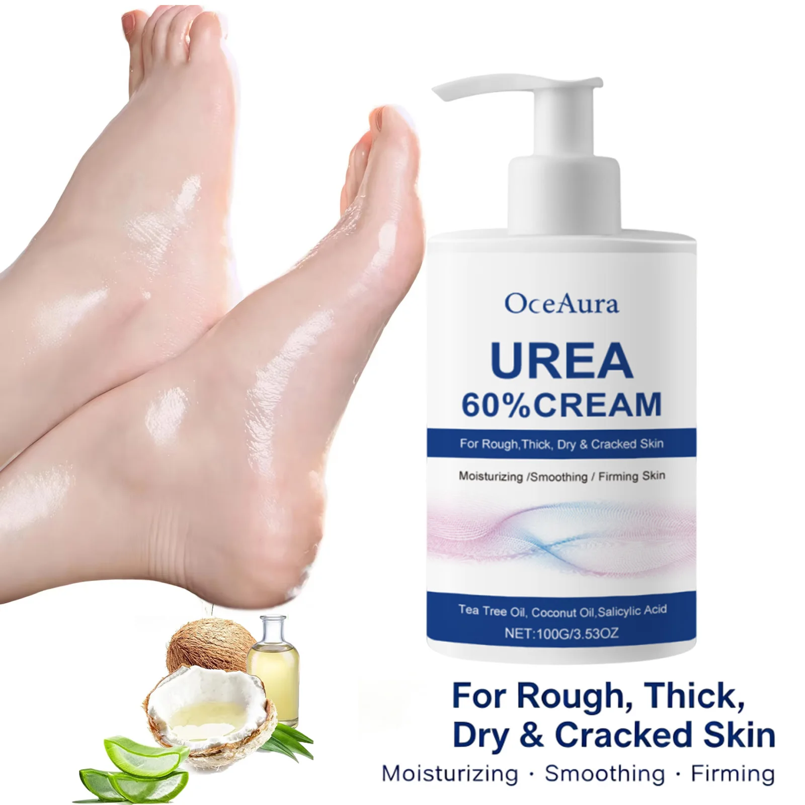 Urea Foot Cream 60% for Cracked Heels Dry Skin Moisturizing Soft Remove Calluses Dead Skin Winter Hand Foot Skin Care Exfoliatin