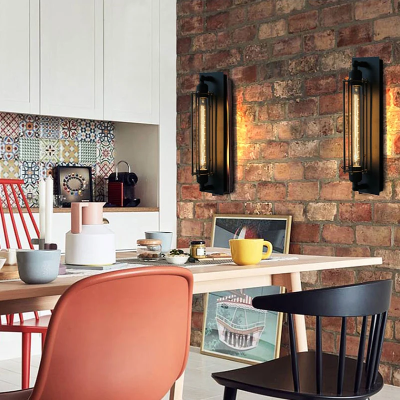 Retro Industrial style Iron Wall Light Corridor Staircase Restaurant Loft Bedroom Lamp Bedside House Decor Indoor LED Lighting