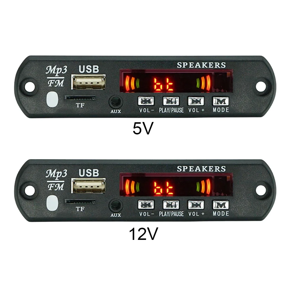 1-5PCS 5/12V MP3 Player Decoder Board USB TF FM Radio Bluetooth-Compatible 5.0 Wireless Music Player Module with Remote Control