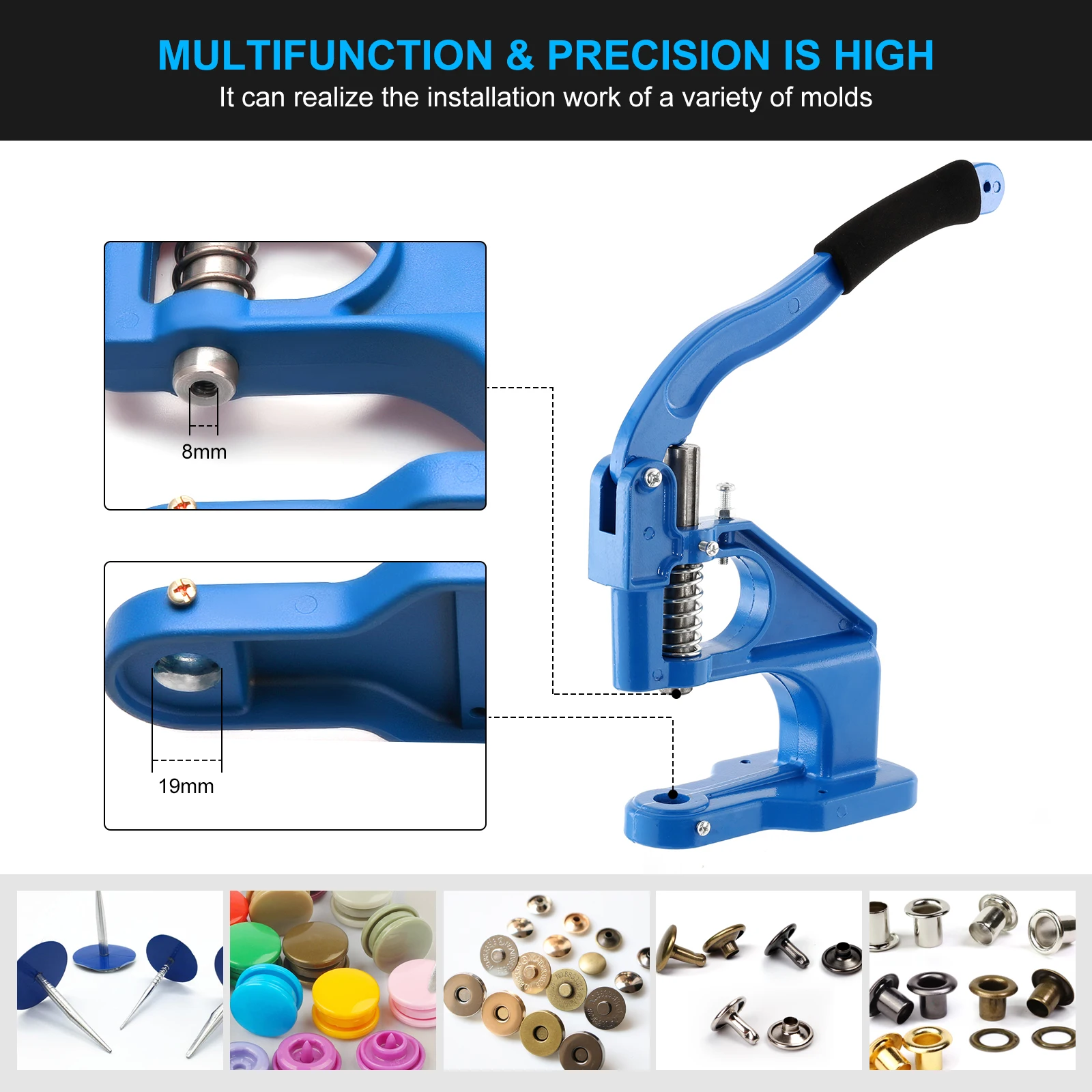 Punch Manual Installation Tool Grommet Eyelet Machine Hand Press Sew Pressing Clamp Machine DIY Manual Snap Eyelet Press Craft