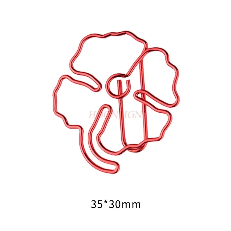 빨간 클로버 종이 클립, 만화 종이 클립, 잎 종이 클립, 행어 핀, 10 개