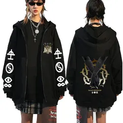 Rockband schlechte Vorzeichen finden Gott vor Gott findet mich Musik album drucken Reiß verschluss Hoodie Männer Frauen Vintage übergroße Reiß verschluss jacke