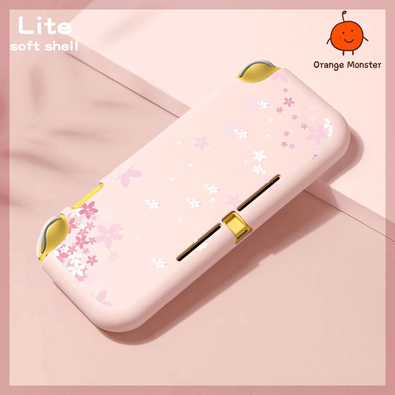 Sakura Cherry Blossoms Cartoon Follower Carrying TPU Protective Funda Case For Nintendo Switch/Lite/Oled Anti-fall Cover