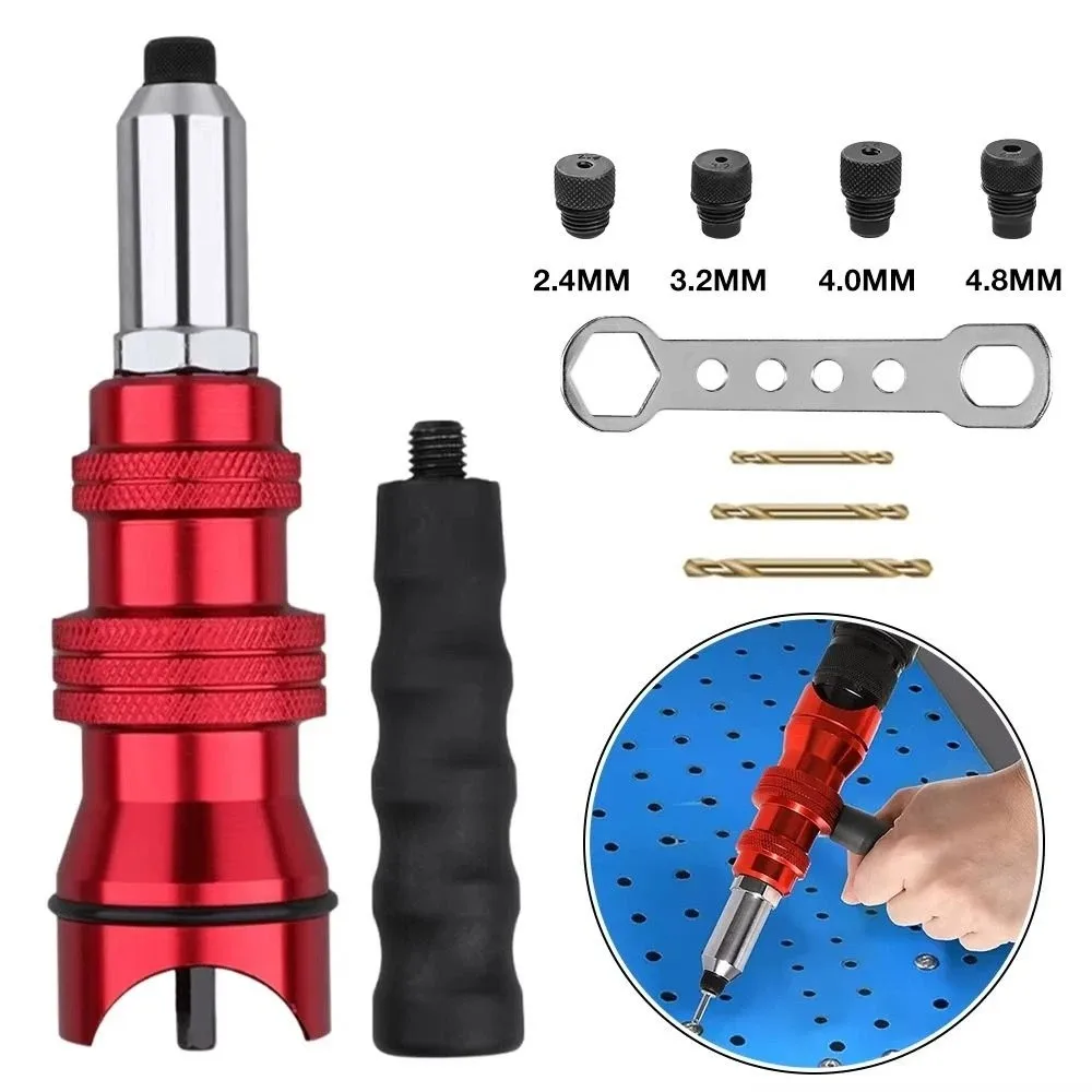 

2.4mm-4.8mm Electric Rivet Aluminum Alloy Removable Plastic Handle Cordless Rivet Quick Install Multi-function Riveting Machine