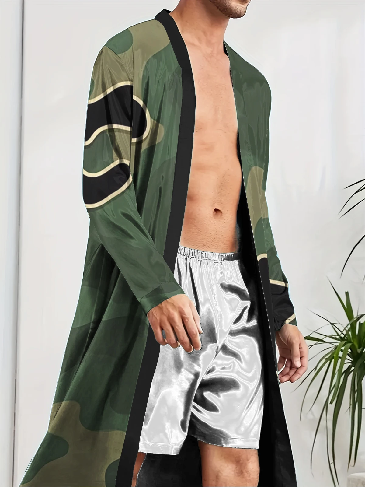 1pcs Men's Robes 2026 Spring/Summer robe Breathable bath robe 3D Printed Shower robe sleepwear dressing gown Graphic