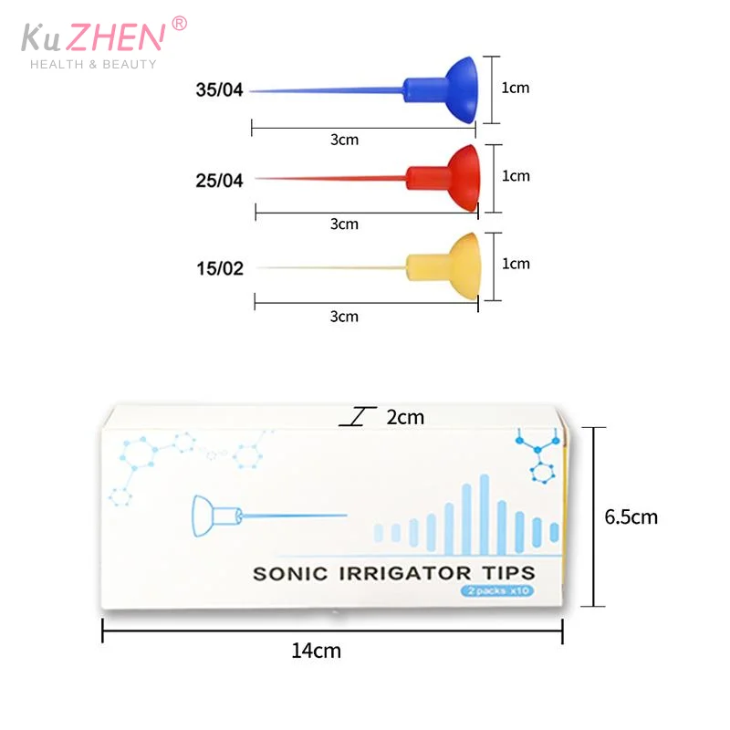 20Pc Dental Sonic Irrigator Tip Endo Activator Wireless Ultrasonic Washing Tooth Tip Dental Sonic Irrigator Tips Yellow/Blue/Red