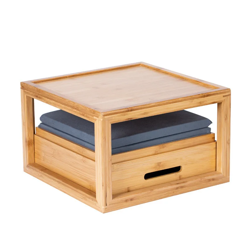 Dry brewing tea table Bamboo and wood multi-functional storage rack Mobile tea art table