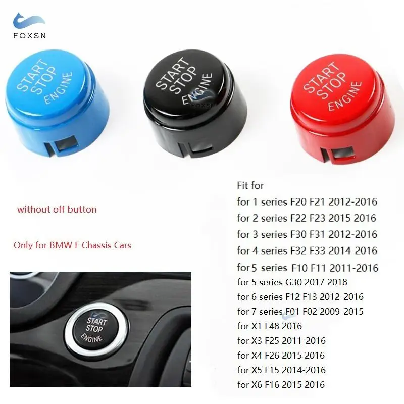 For BMW 1 2 3 4 5 7 F10 F25 F15 F25 F30 F48 E60 E70 E71 E90 E92 E93 X1 X3 X4 X5 X6 Engine Start Stop Switch Button Replace Cover