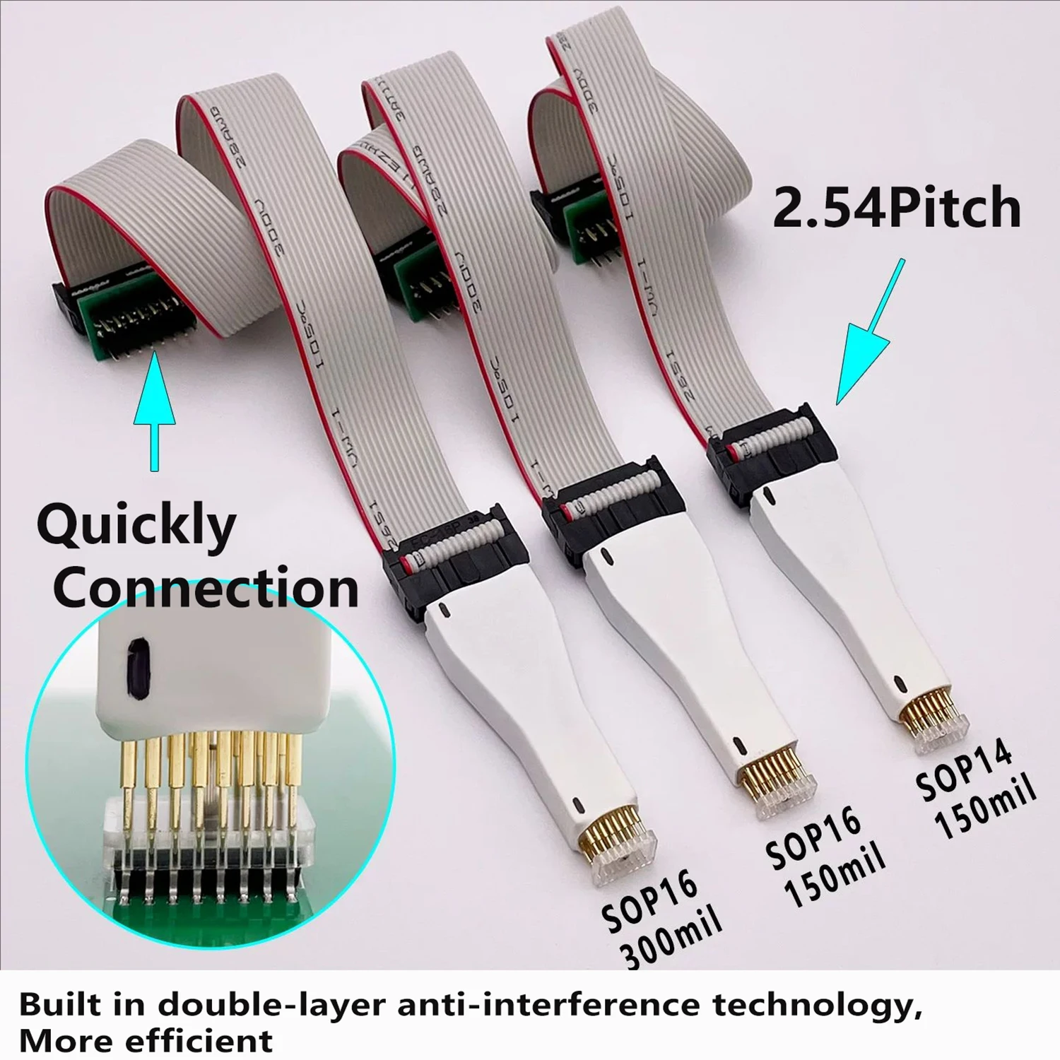 Quickly Flash SOP14 SOP16 SOIC16 Detachable Programmable Cable Interchangeable Spring Needle JATG Flash BIOS Chip Cable