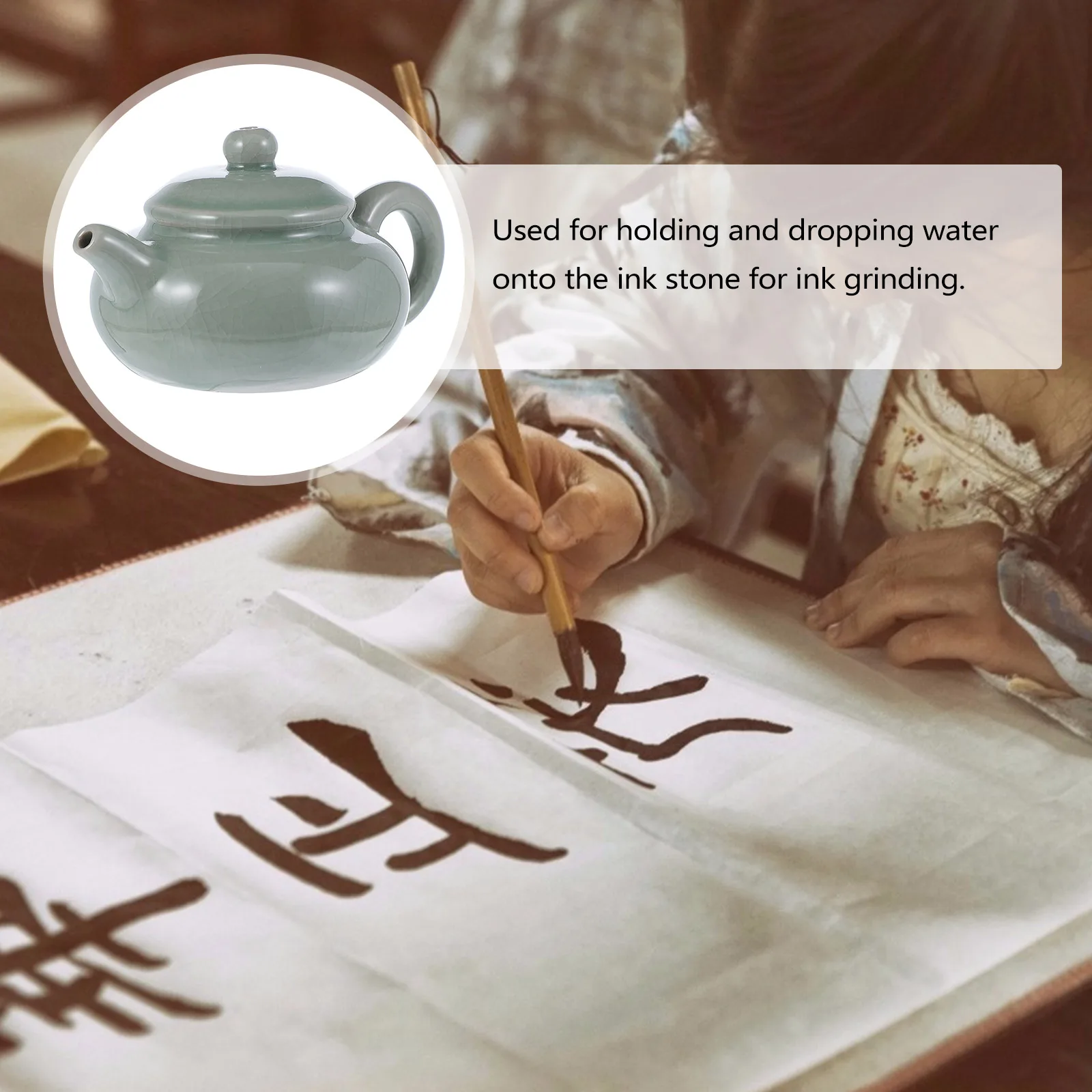 1 قطعة وعاء الماء الفخار الخط قطارة الماء رسمت باليد Inkwell للخط الصيني نازف اللوحة Inkstone أداة