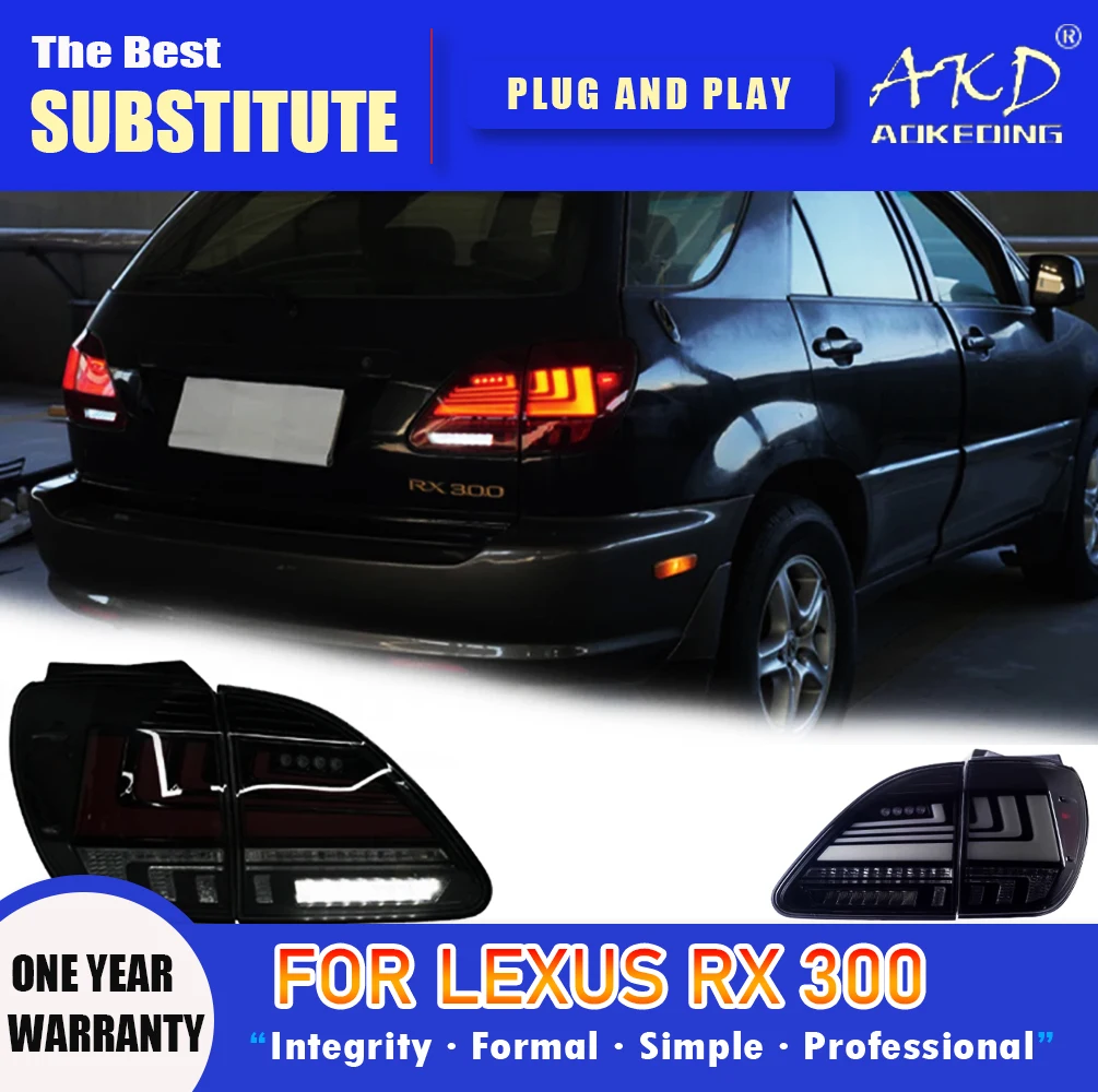 AKD Tail Lamp for Lexus RX RX300 LED Tail Light 1998-2002 RX330 RX330 Rear Fog Brake Turn Signal Automotive Accessories