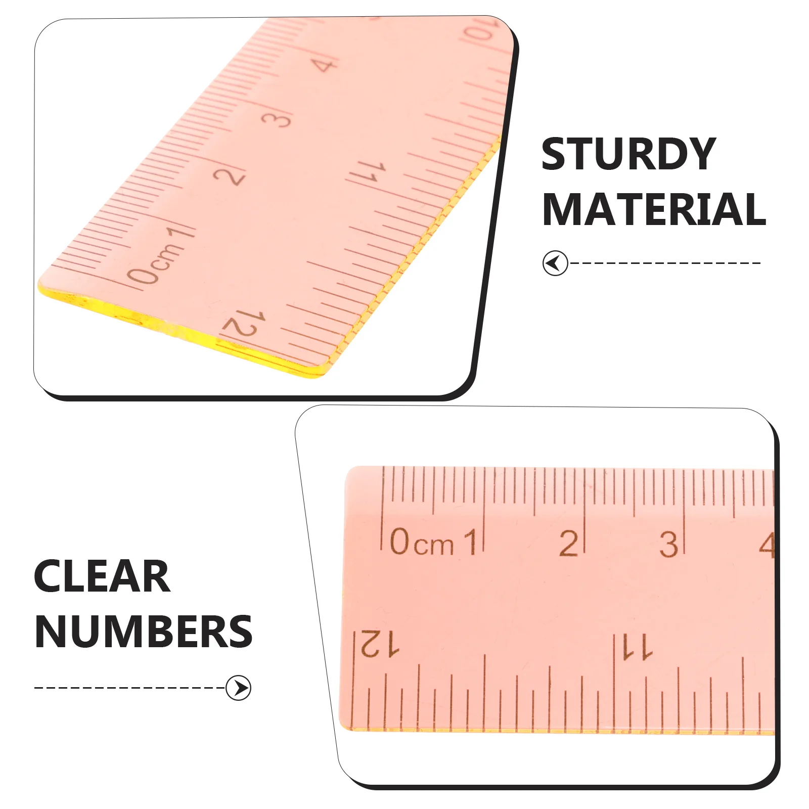 8Pcs Colorful Plastic Rulers 12 Inches Measuring Drawing School Office Supplies Durable Portable Measuring Ruler