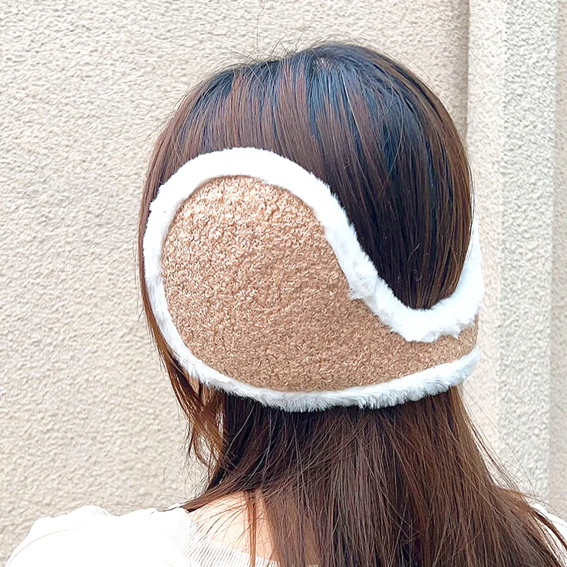 Earmuffs à prova de vento para o inverno, máscara facial de pelúcia, aquecedor de orelha, proteção, cor sólida