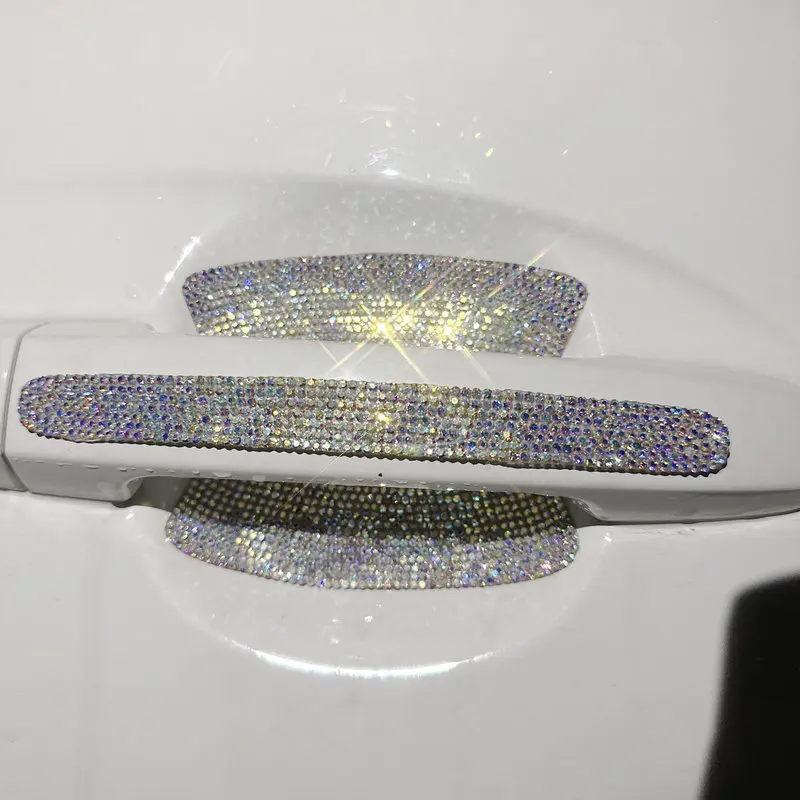 Crystal Car Door Handle Scratches Protector Rhinestone Stickers Bling Car Door Handle Scratch Protector Stickers