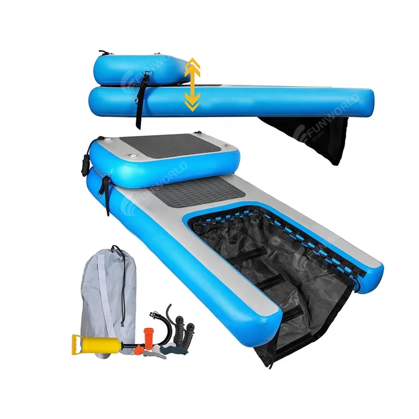 

Funworldsport Inflatable Dog Boat Ramp Floating Ramp Ladder Dog Steps for Swimming