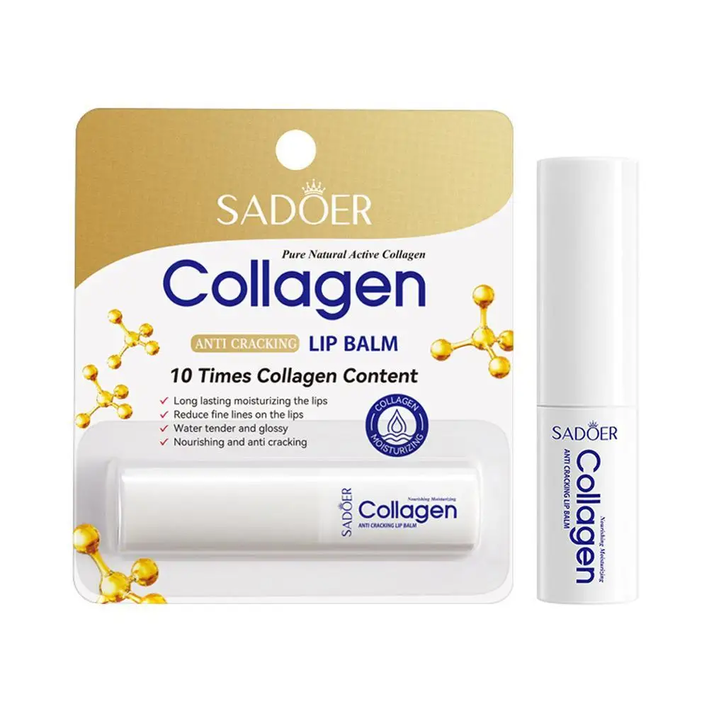 SADOER Collagen Lip Balm Moisturizing Anti Cracking Brightening Repair Nourishing Hydrating ลิปสติก LIPS Skin Care ผลิตภัณฑ์