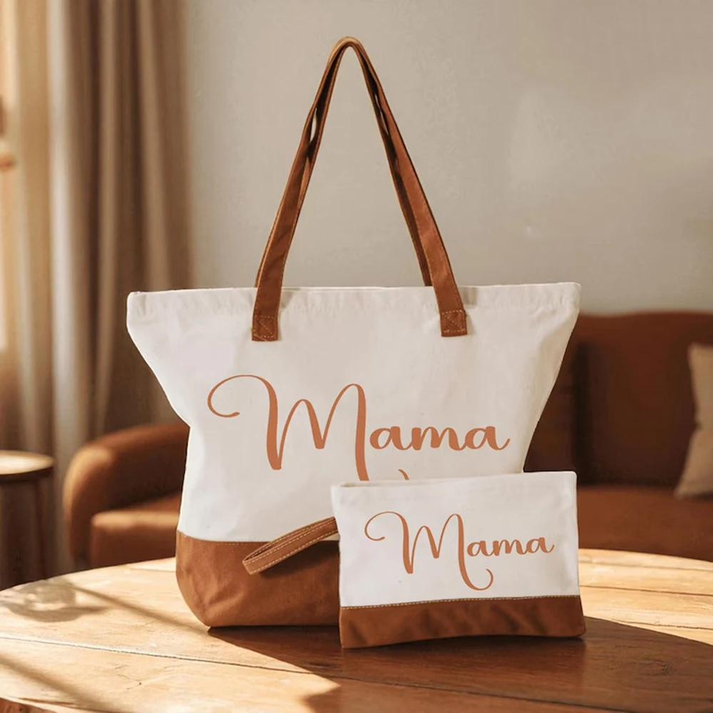

Lobby Canvas Tote Bag Custom Mom Quote Print Guest Parent Teams Indoor Event Daily Travel Item Storage Gift