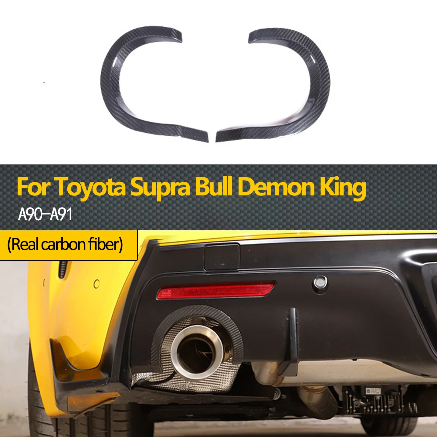 

For Toyota GR Supra A90 A91 2019-2022 Original Carbon Fiber Car Accessories Tailpipe Exhaust Tip Upper Frame Decoration