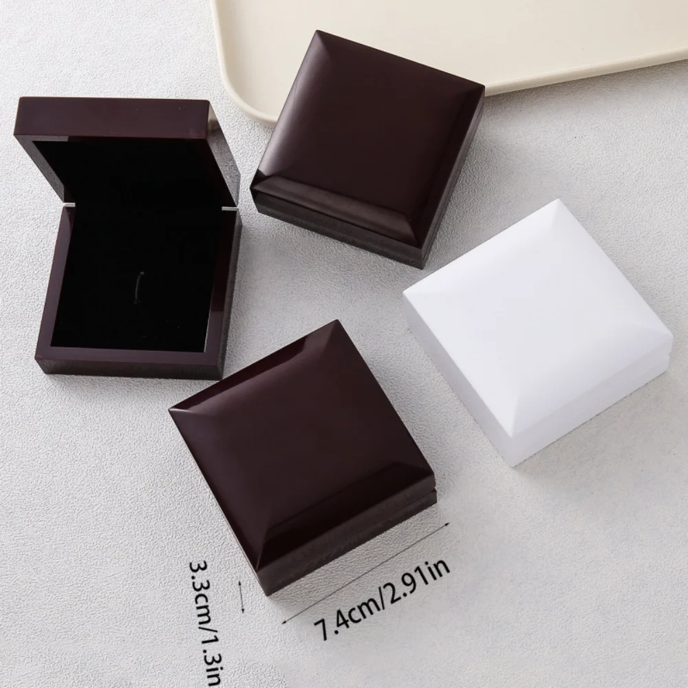 Red Imitation Wood Tie Clip Cufflink Box Exquisite Cufflink Tie Clip Storage Box Three Piece Storage Gift Box