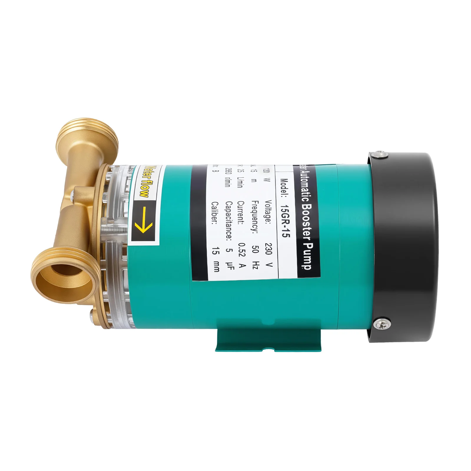 120 W Mini-Wasserpumpe, automatische Druckbeaufschlagung, 6,6 g/min, Druckerhöhungspumpe, elektrische Wassertransferpumpe für Warmwasserbereiter, Duscharmatur – Detail 11