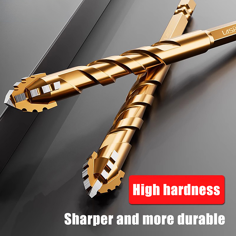  Upgraded Four-edged Sawtooth Drill Bit For Tile Drilling And Concrete Special Electric Drill Ultra-high Hardness Drill Bit· 