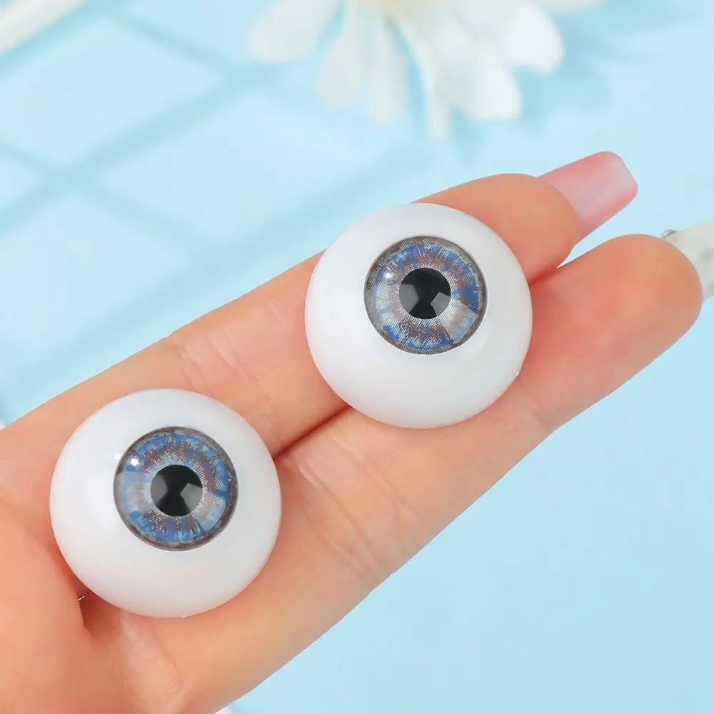 Realistic Half Round Acrylic Craft Eyeballs, DIY Renascer Doll Eyes, BJD Mini, simulação de fácil uso, 22mm, 30mm, 1 par