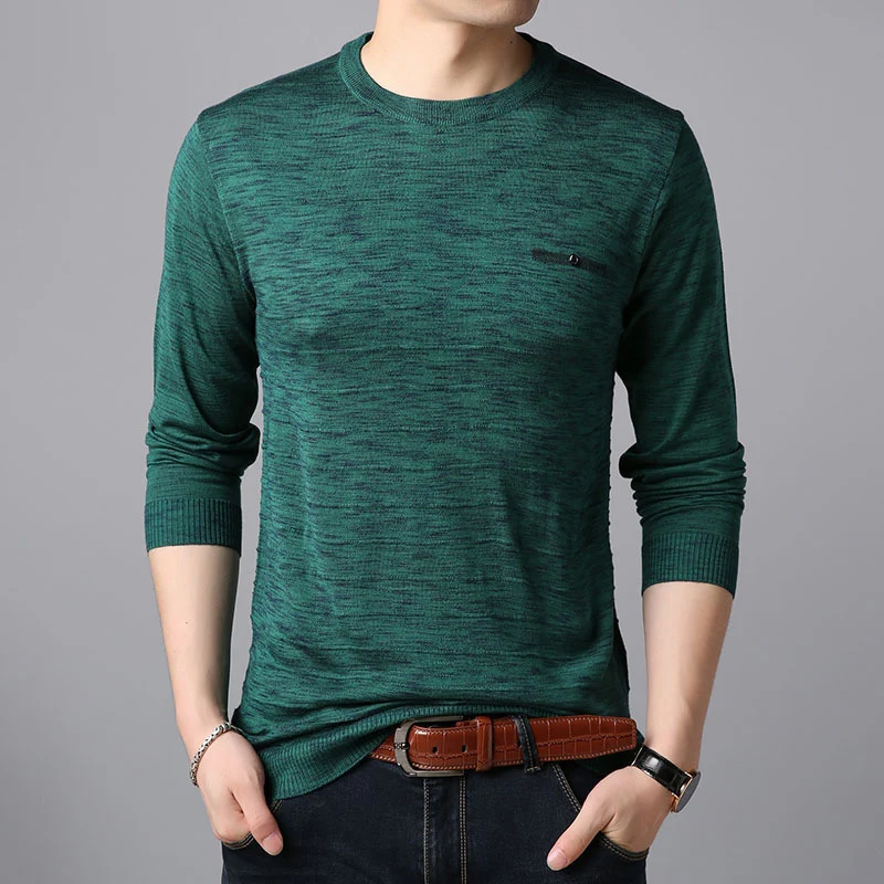 New Autumn 2023 Fashion Pullovers Men Long Sleeved Round Neck Comfortable Sweaters for Men Korean Loose Daily Casual Tops