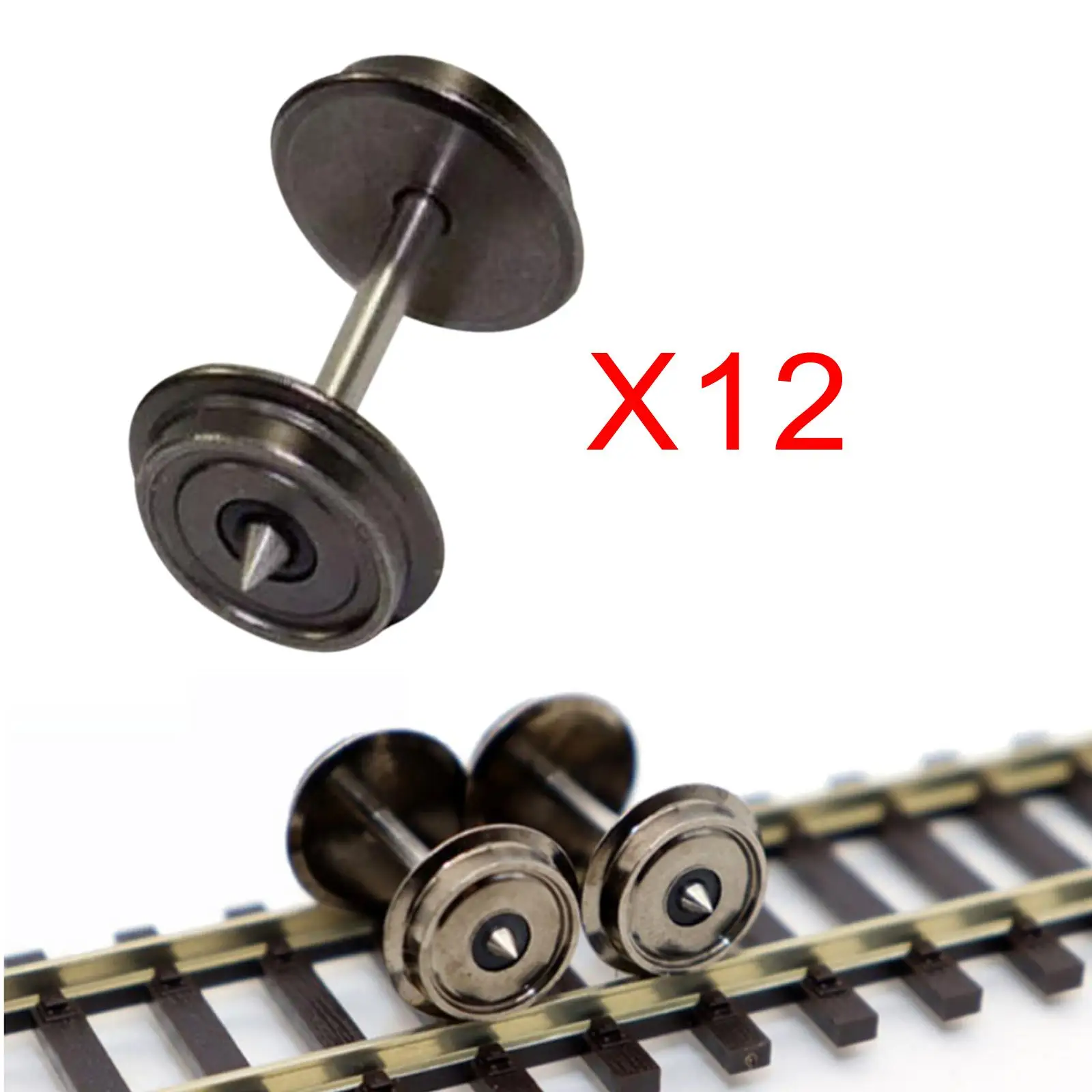 12 قطعة عجلات معدنية قطع غيار ملحقات قطار هواية لقطار نموذج 1:87 يمكنك صنعها بنفسك