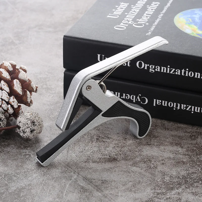 Metal Guitar Capo for Acoustic Electric Guitar with Silicone Pad Aluminum Single Hand Capos Clip