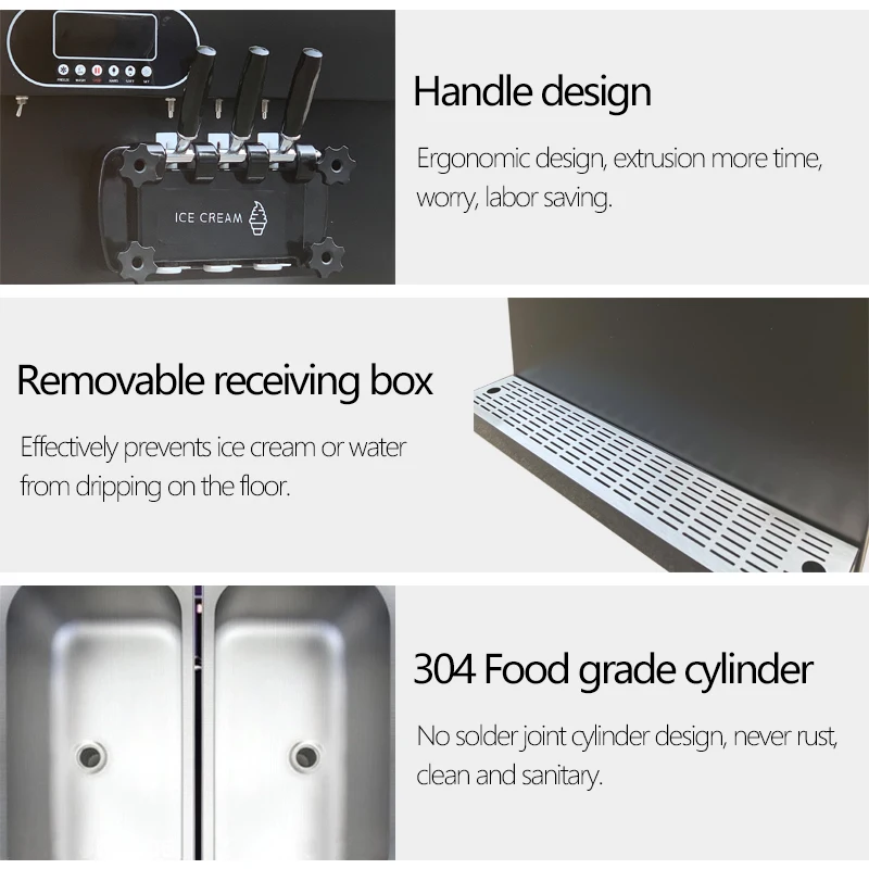 

Ice Creme Machine 25-28L/H Automatic Commercial Soft Serve Icecream Maker Ice Cream Making Machine for Business Price