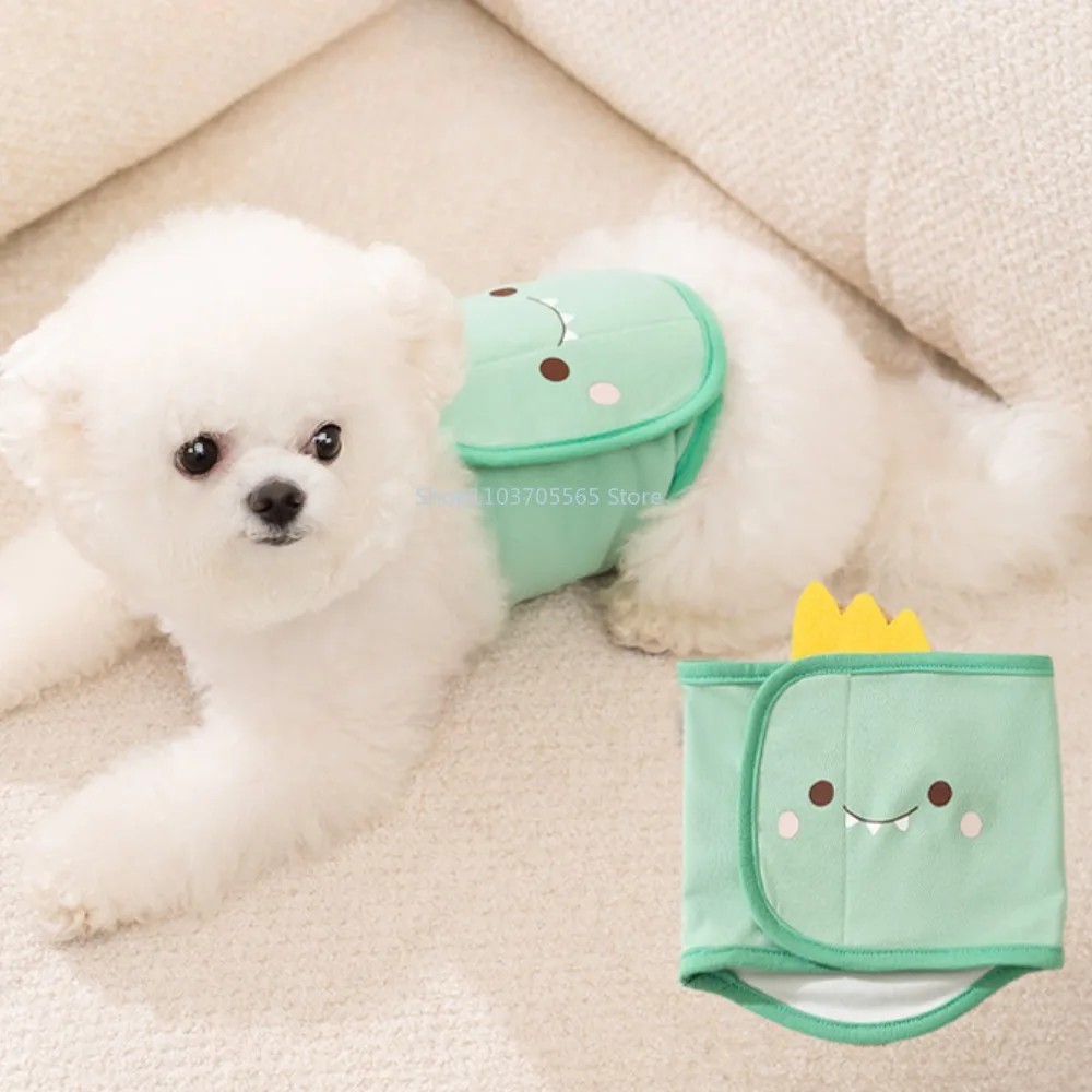 Cartoon Reusable Animals Pet Dog Male Dog Physiological Pant Adjustable Sanitary Underwear Belly Wrap Band Cotton Diaper Puppy