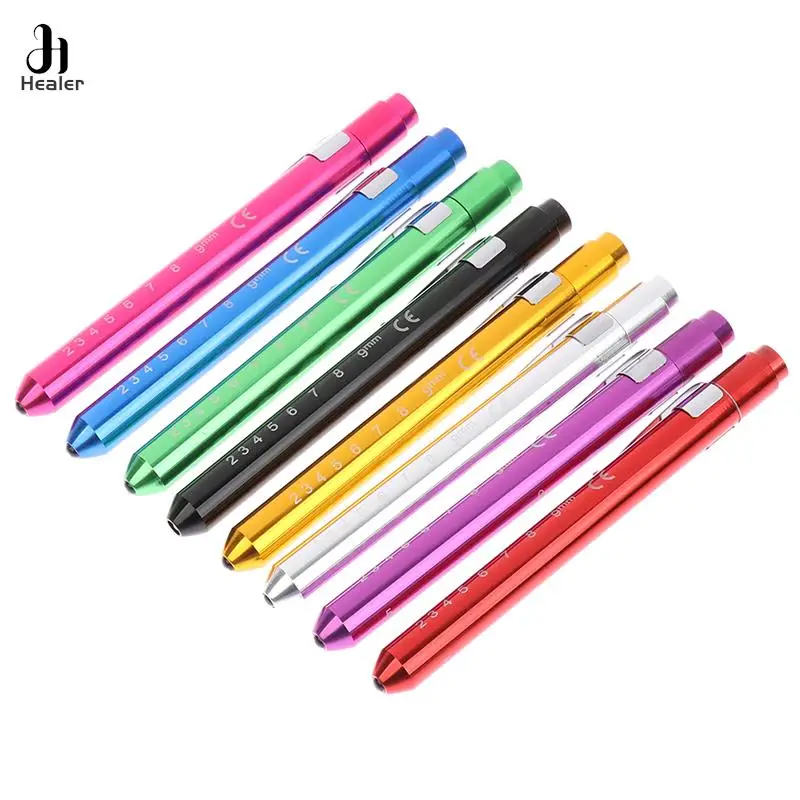 1PC LED Flashlight Work Light First Aid Pen Light Torch Lamp Pupil Gauge Measurement Portable Medical Pen light