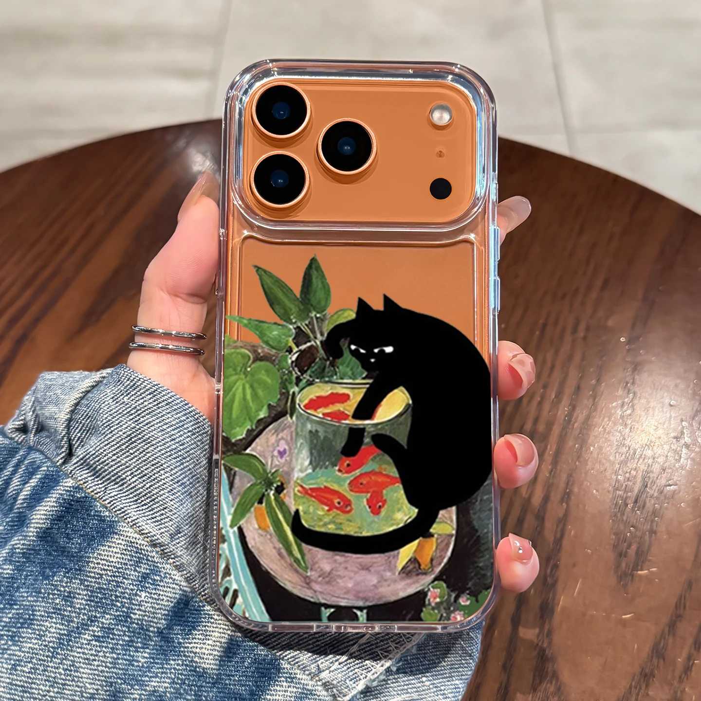 Clear Shockproof Bumper Case - Coque transparente Cool Cat pour iPhone