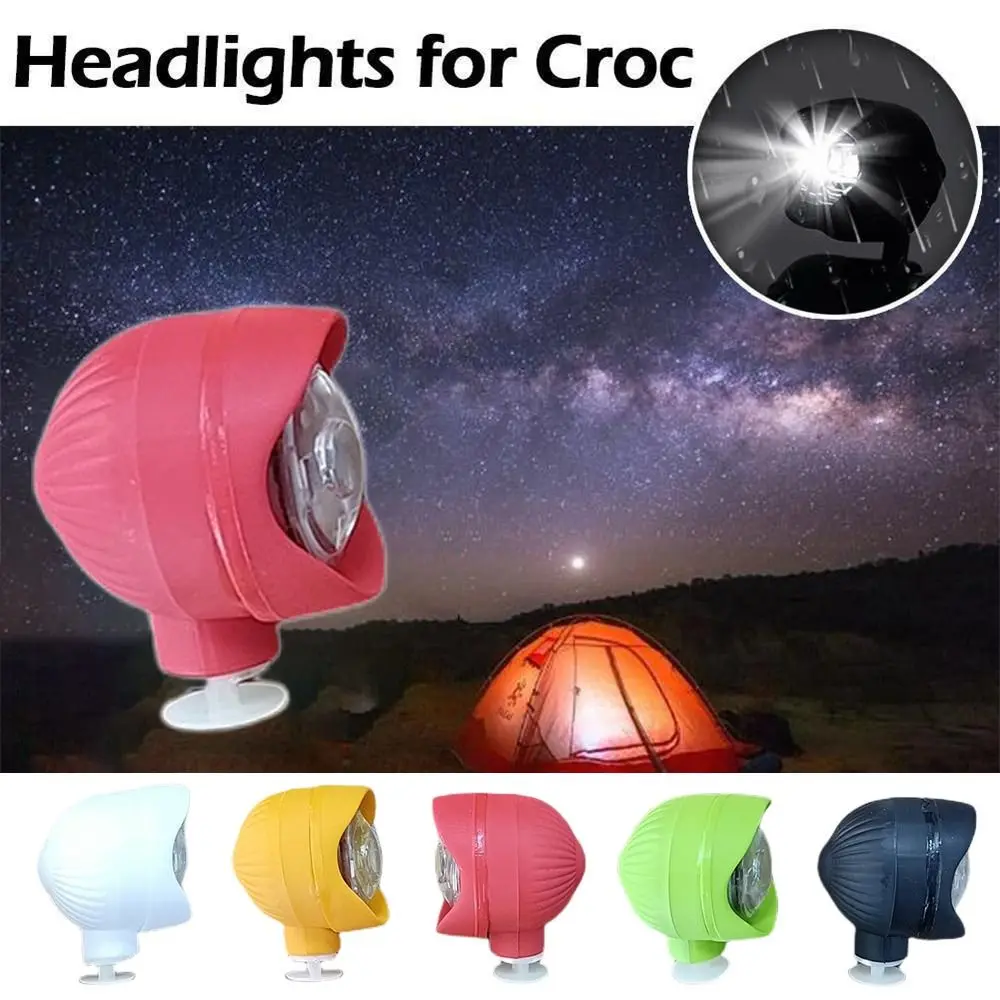 2pcs LED Headlights for Crocs Shoe Light Up Charm with 3 Light Modes Flashlight Lights Waterproof Adults Kids Night Runners