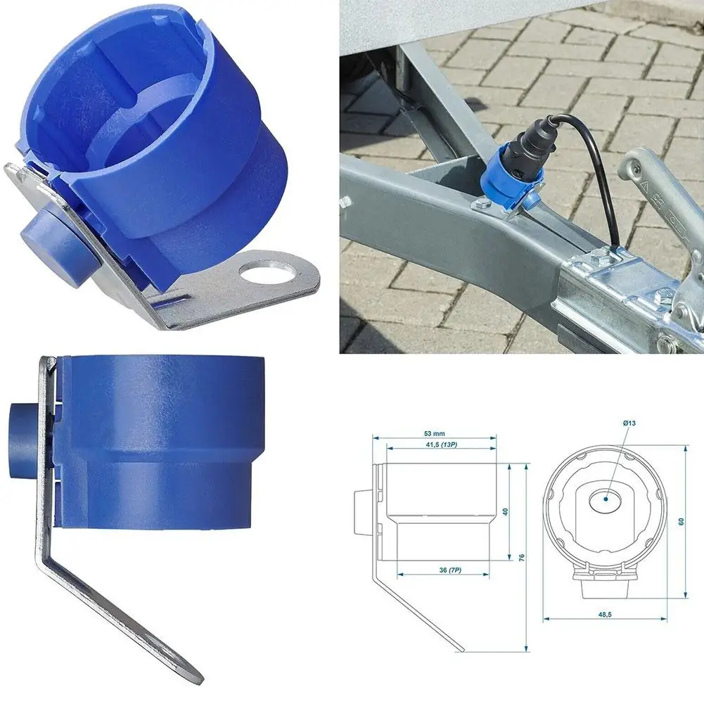 Round Parking Cover Trailer Plug Holder ABS Accessory Bracket Fixed Trailer Connector For 7 /13 Pin Trailer Plugs