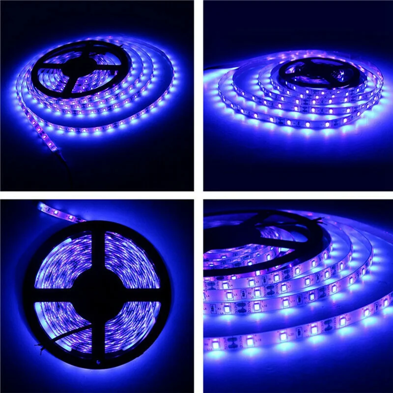 

SYW-2Pcs 10M Светодиодная УФ-лампа Ультрафиолетовая гибкая фиолетовая 33FT Blacklight 600 светодиодов Дезинфицирующая световая лента