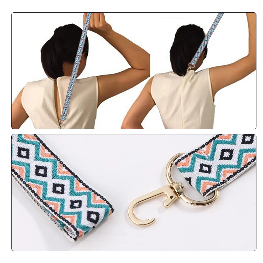 

2pcs Dressing Auxiliary Hook Belt Zipper Puller for Dresses Boots Premium Polyester Clothes Tool Elegant Ribbon Stylish Ladies