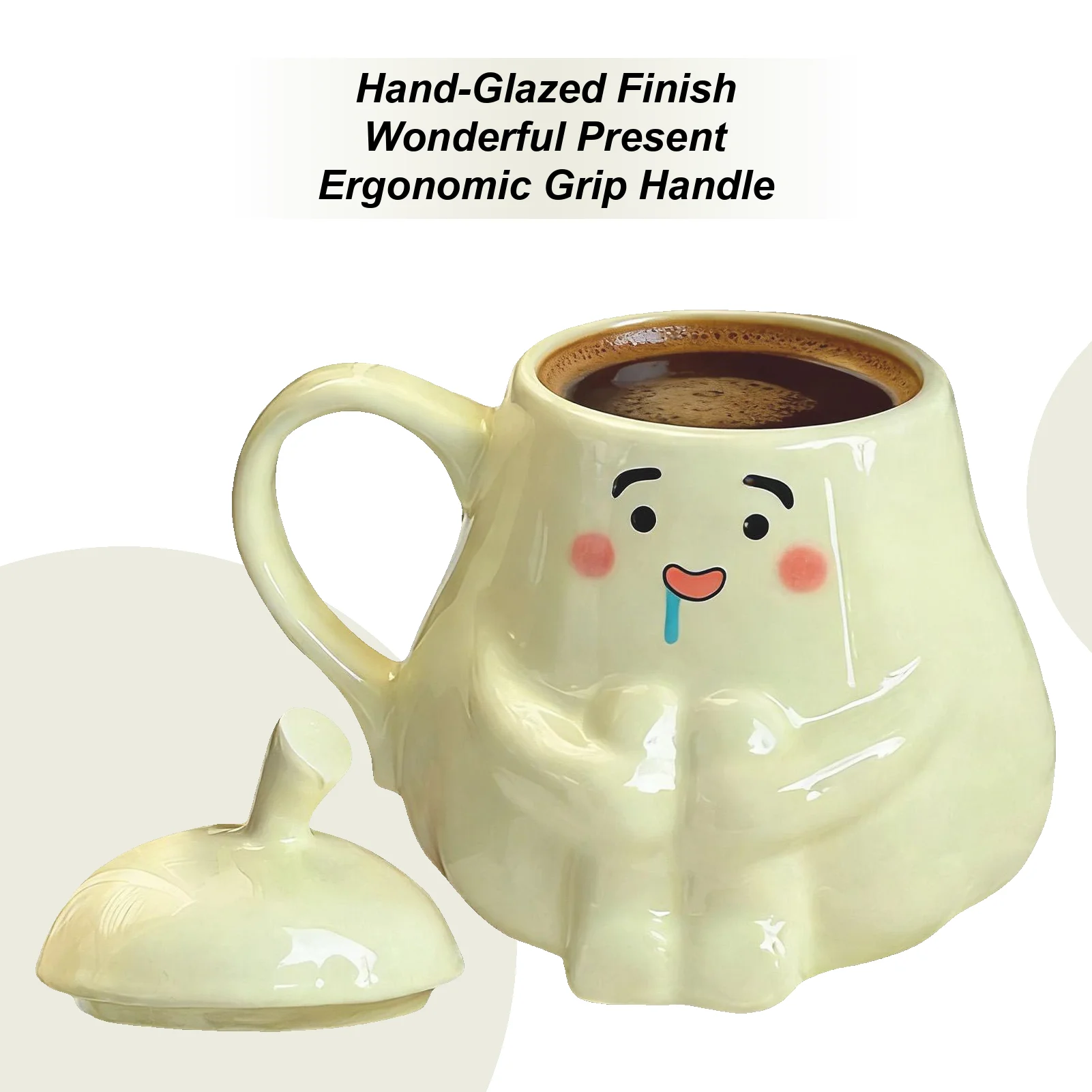 

Симпатичная кофейная кружка, 450 мл, милая грушевидная керамическая чашка, чайная чашка с ручкой и крышкой для чая, латте, кофе, горячего шоколадного молока