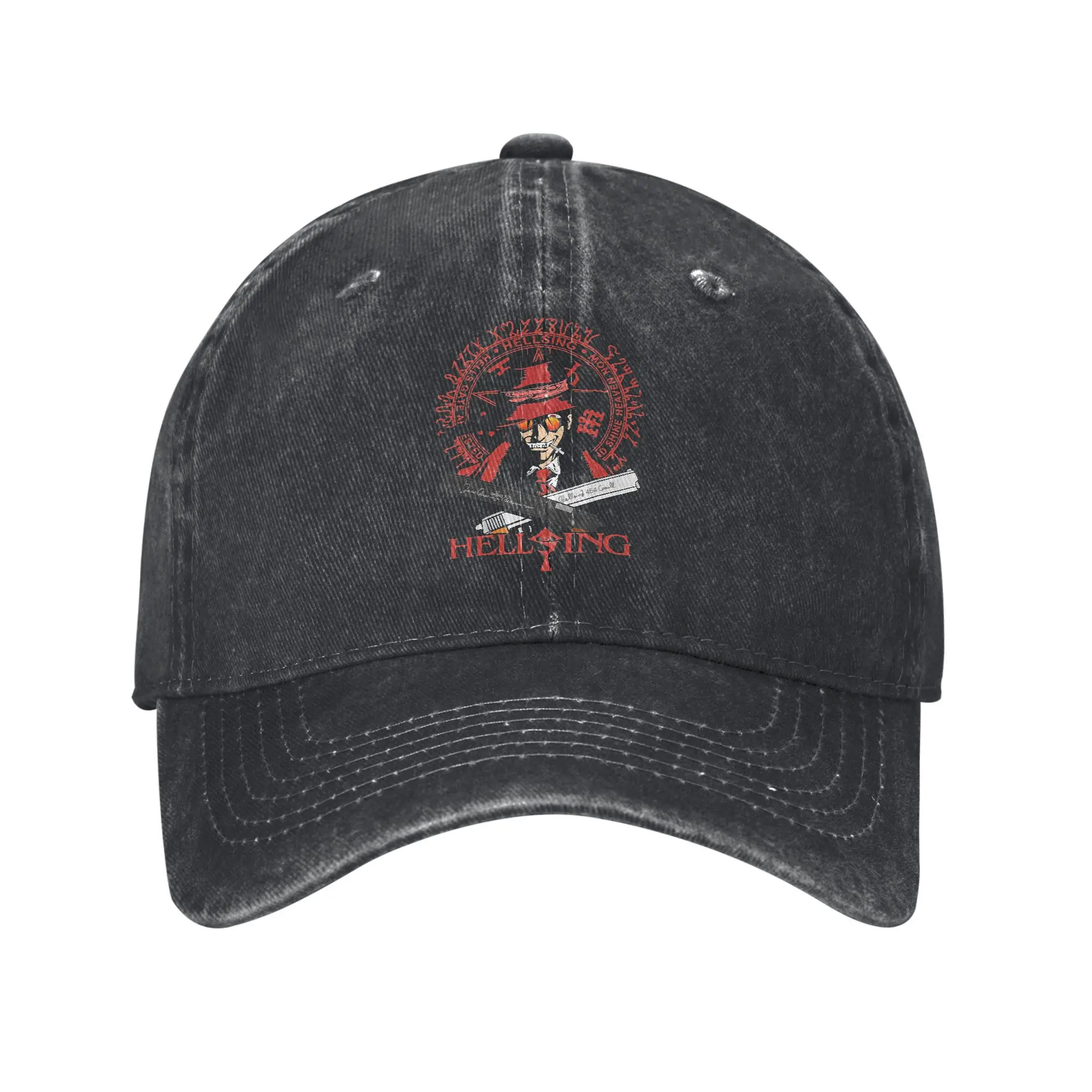 

Alucard Hellsing Manga Baseball Caps Classic Distressed Denim Classic Anime Snapback Cap Unisex Outdoor Summer Adjustable Hats