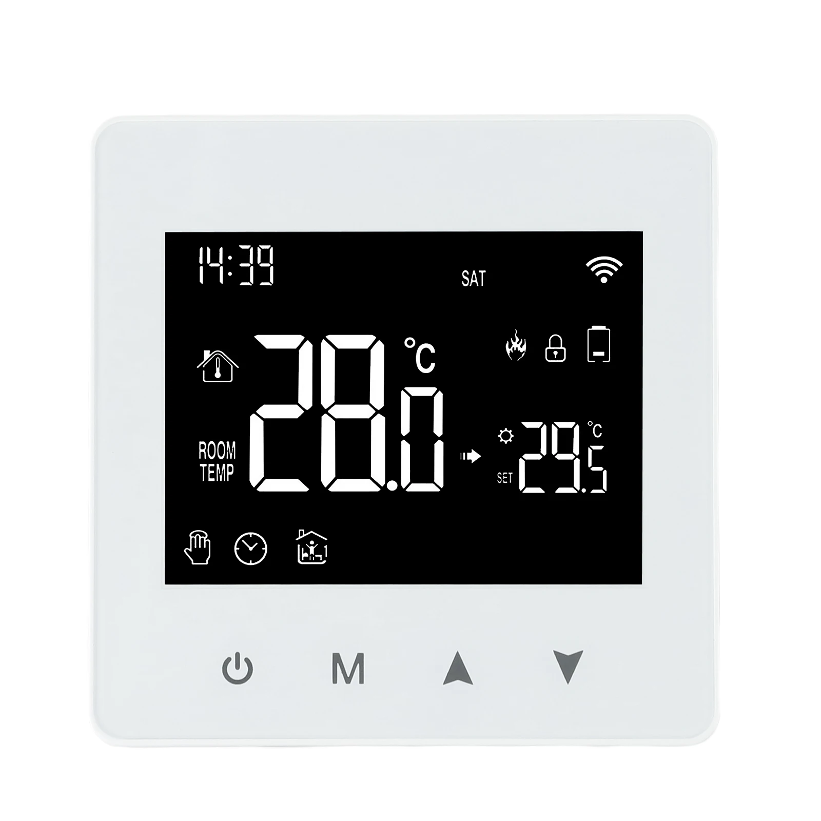 Para tuya wifi termostato de água caldeira gás temperatura controle remoto botão toque alimentado por bateria para casa inteligente