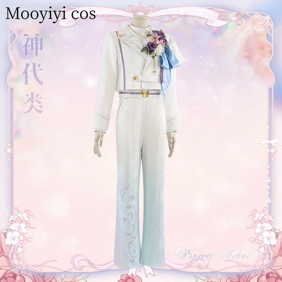 

Камиширо Руи Косплей Костюм Хэллоуин Рождество Полный комплект Пальто + брюки + рубашка + нагрудный цветок + бант + брошь Игра PJSK Избранные ткани