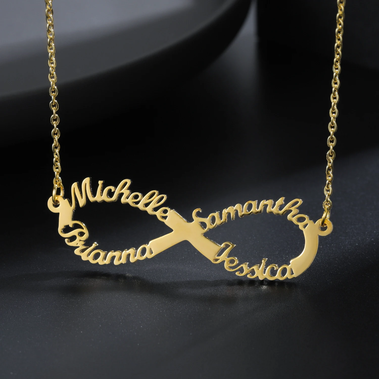 

Personalized Infinity Name Necklace 18K Gold Stainless Steel Necklace for Women Choker Custom Pendant Jewelry Friendship Gifts