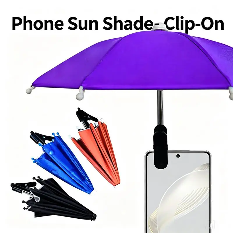 Bending Design Car Mobile Phone Sunshade Anti-glare with Clip Cell Phone Umbrella Adjustable Non-slip Auto Phone Bracket